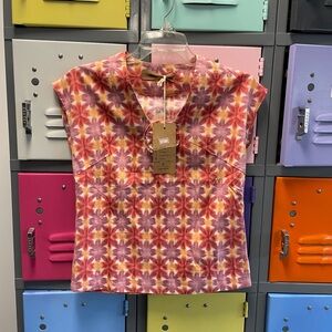 Jean Sketch Floral Patterned Women's Top, NWT